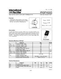 Datasheet IRGPH20 manufacturer IRF